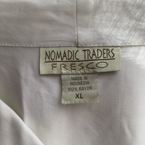 Nomadic Traders Fresco Ivory Embroidered Rayon Blouse - Picture 3 of 3